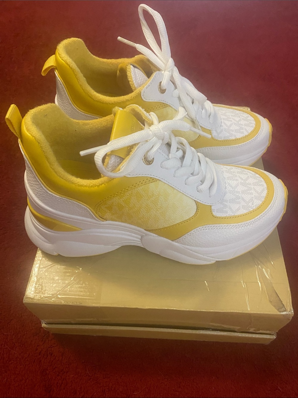 Michael Kors wedge trainer. Daisy Yellow. Size 7.5